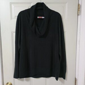 Carol Rose Sweater Size 3X Pullover Cowl Neck Black Acrylic Women's